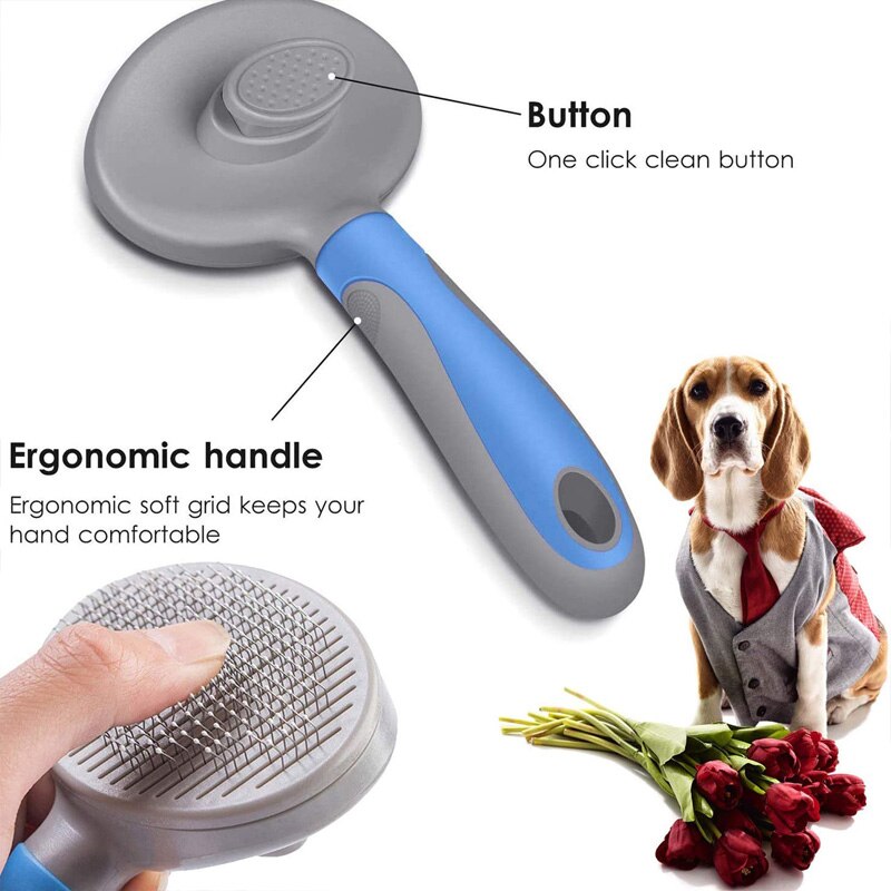 Pet Hair One Click Grooming Brush