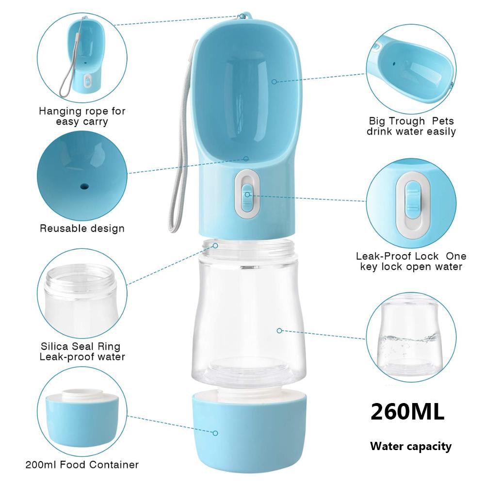 Dog and Cat Portable Water and Feeder Bottle