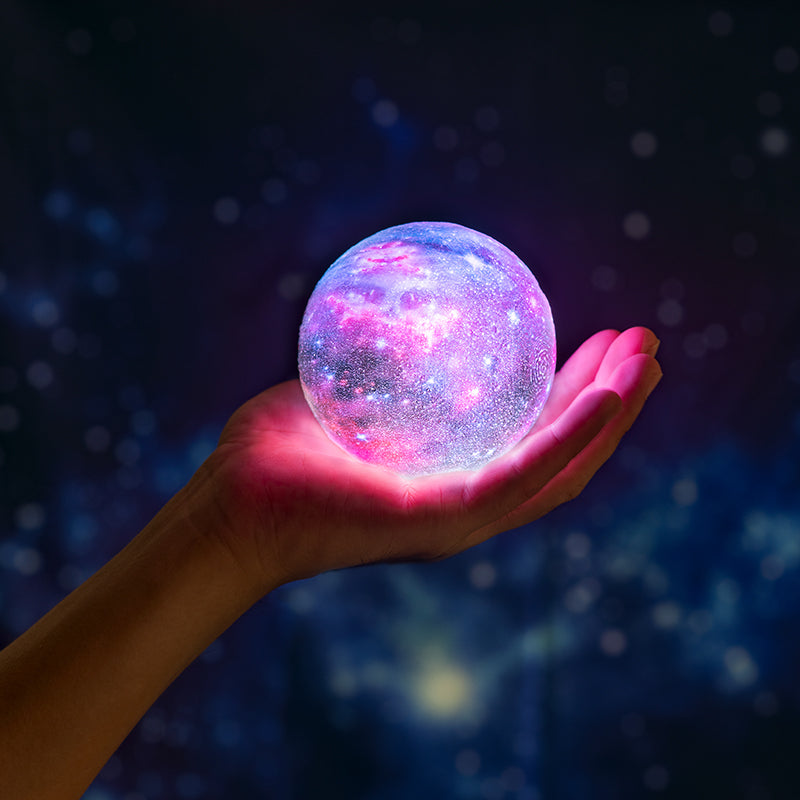 3D Galaxy Moon Lamp