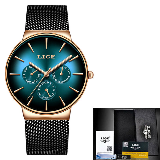 LIGE Mesh Strap Quartz Watch