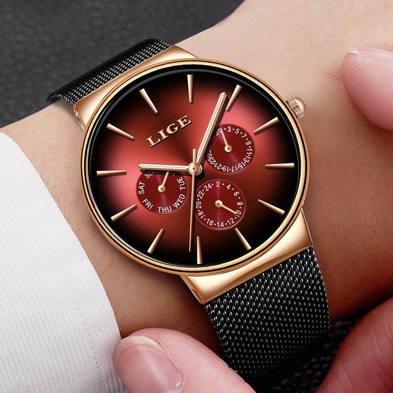 LIGE Mesh Strap Quartz Watch