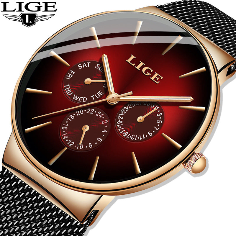 LIGE Mesh Strap Quartz Watch