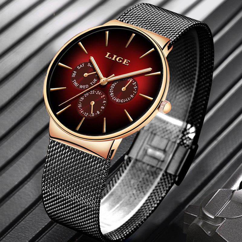 LIGE Mesh Strap Quartz Watch