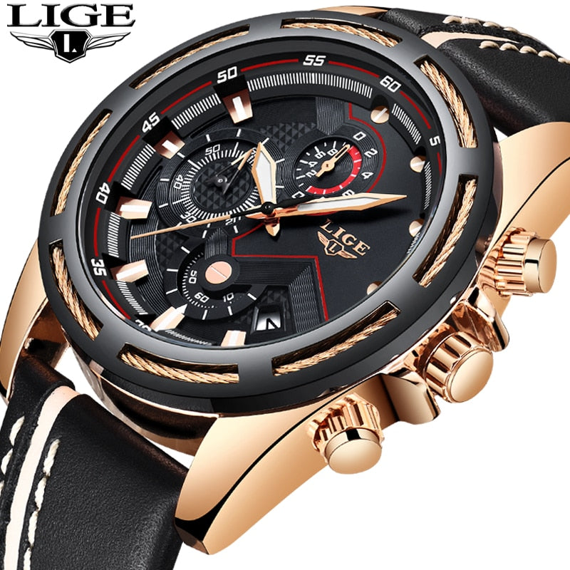 LIGE Watch Men Sport Quartz