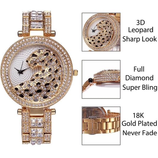 Crystal Diamond Leopard Watch